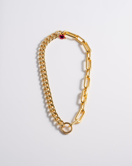 Gold half & half Necklace - Long
