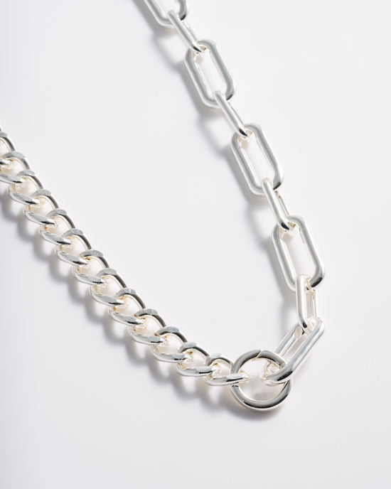 Load image into Gallery viewer, Silver Half &amp;amp; Half Necklace - Long
