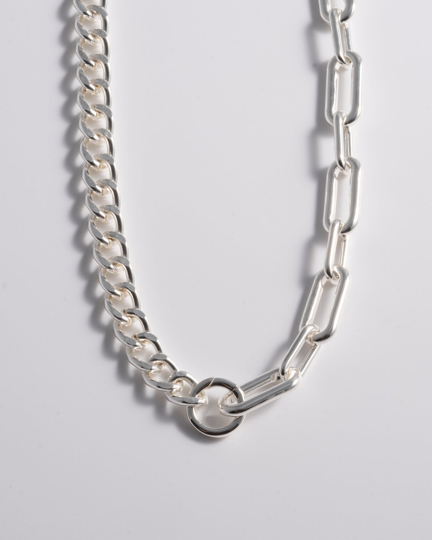 Silver Half & Half Necklace - Long