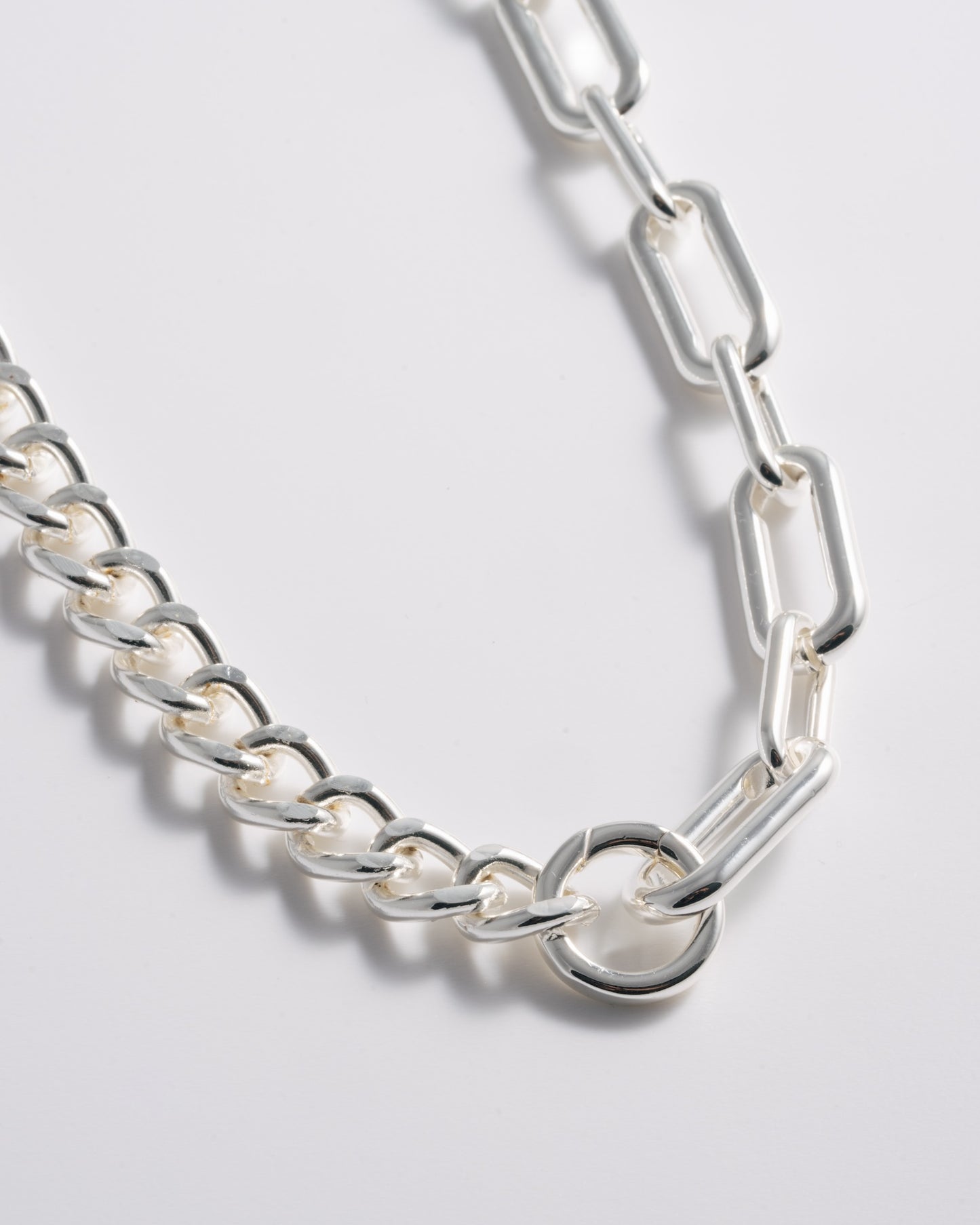 Silver Half & Half Necklace - Long