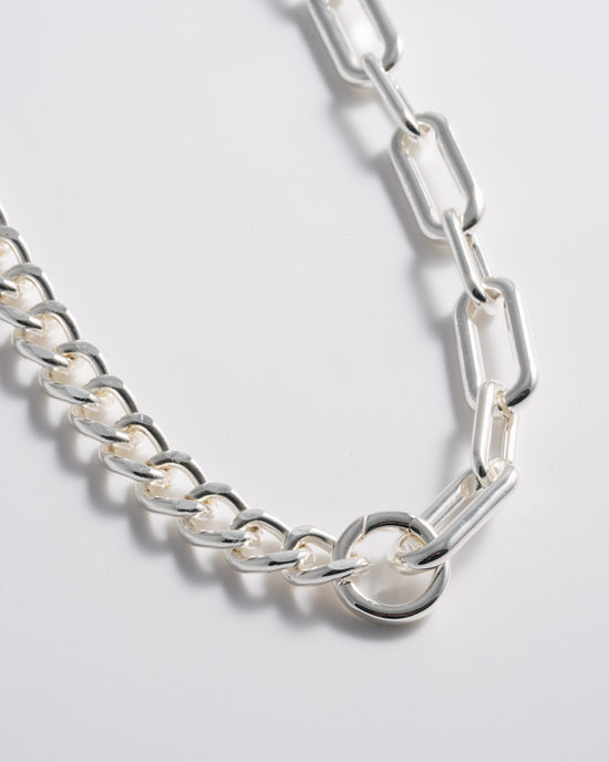 Load image into Gallery viewer, Silver Half &amp;amp; Half Necklace - Long
