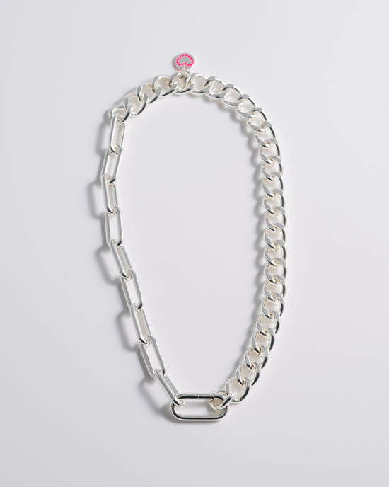 Silver Half & Half Necklace - Short