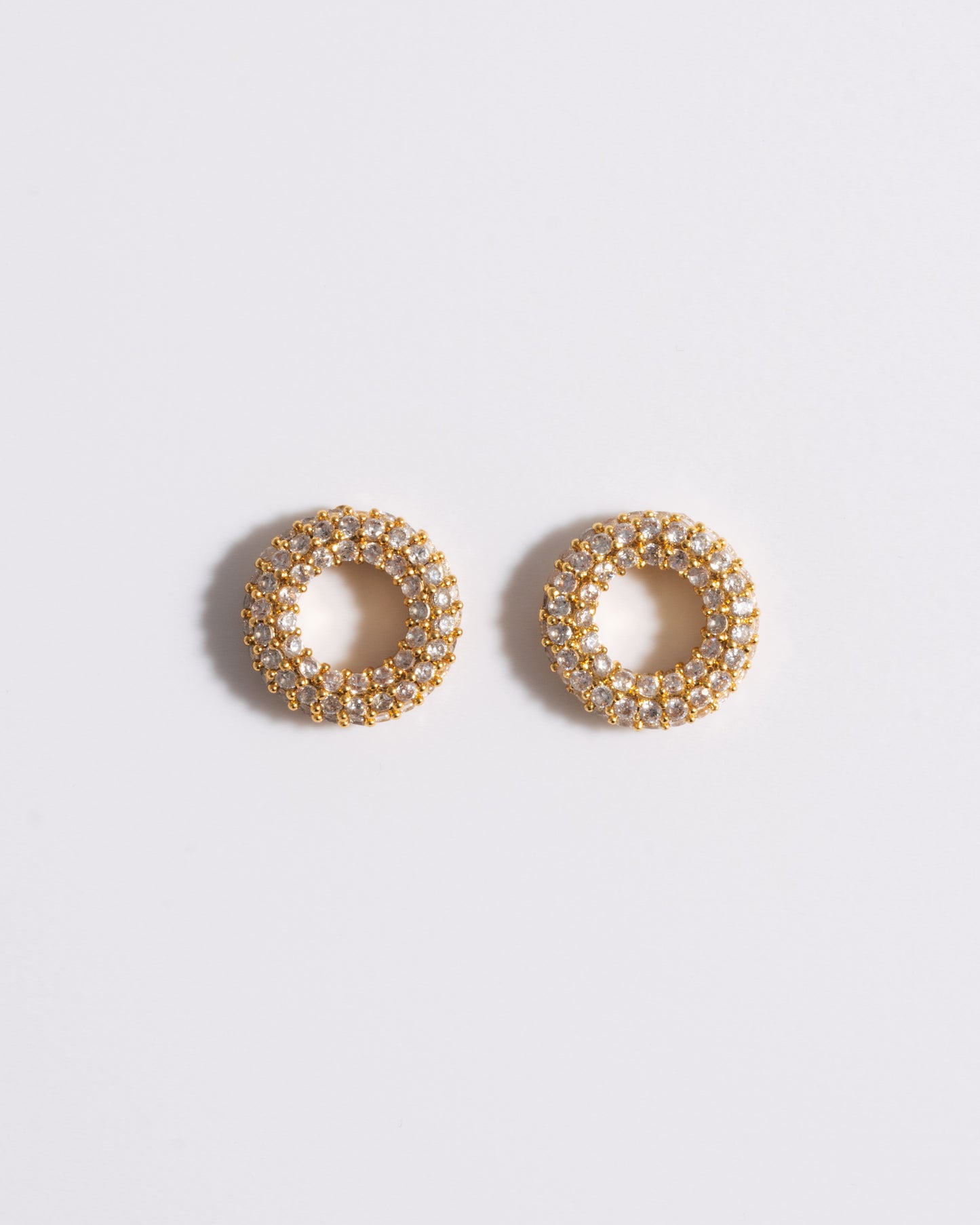 Large Pave Doughnut Charms - Gold