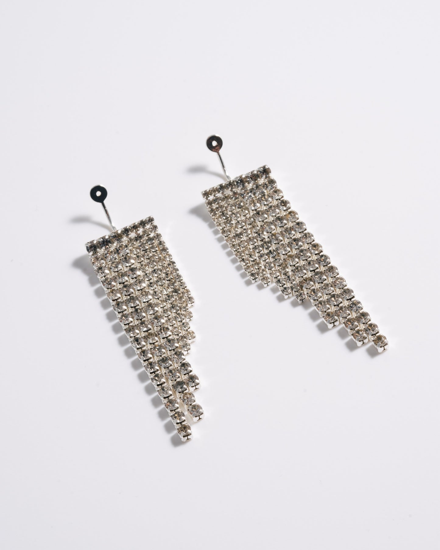 Pave Tassel Ear Jacket - Silver