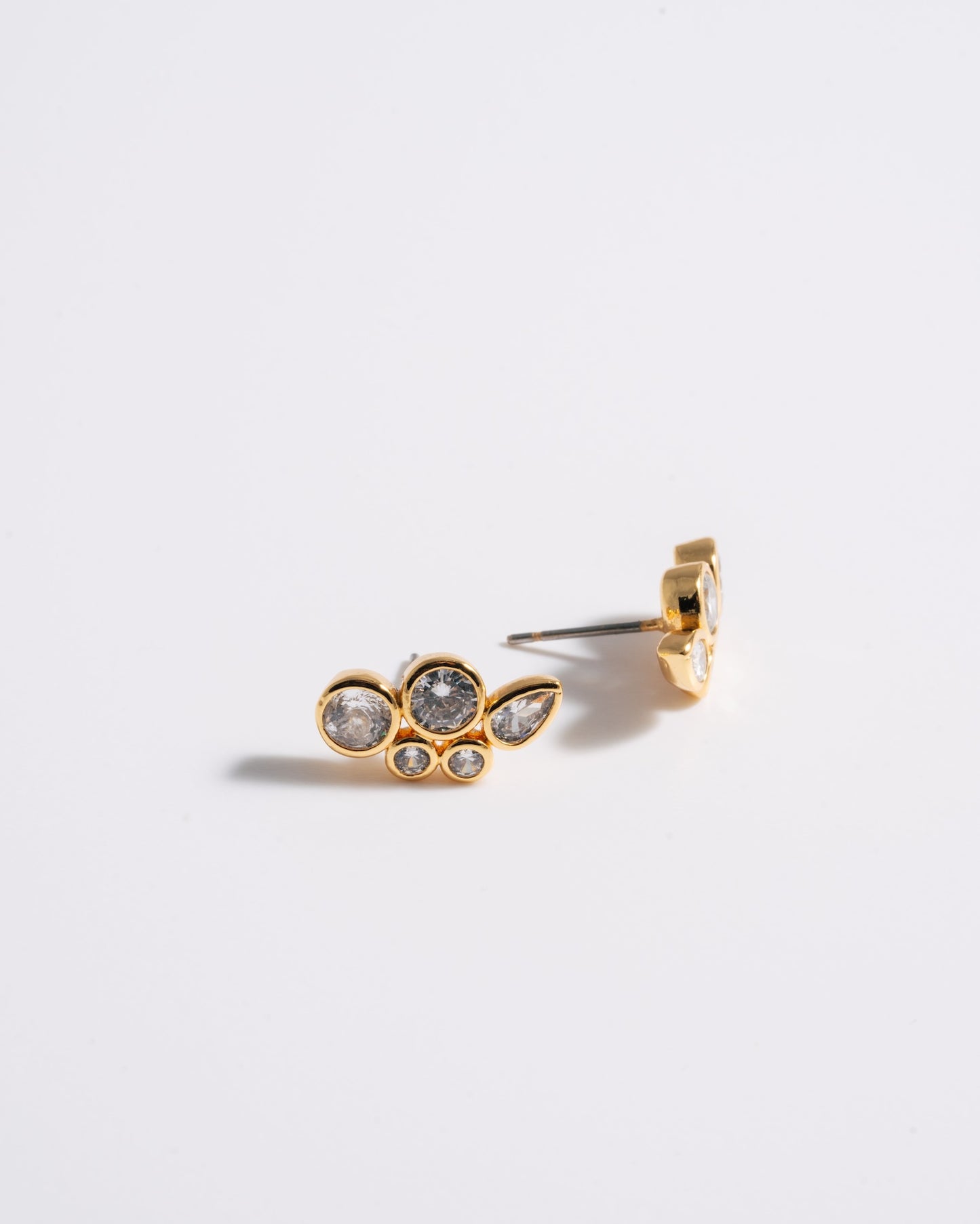 Multi Crystal Bezel Set Studs