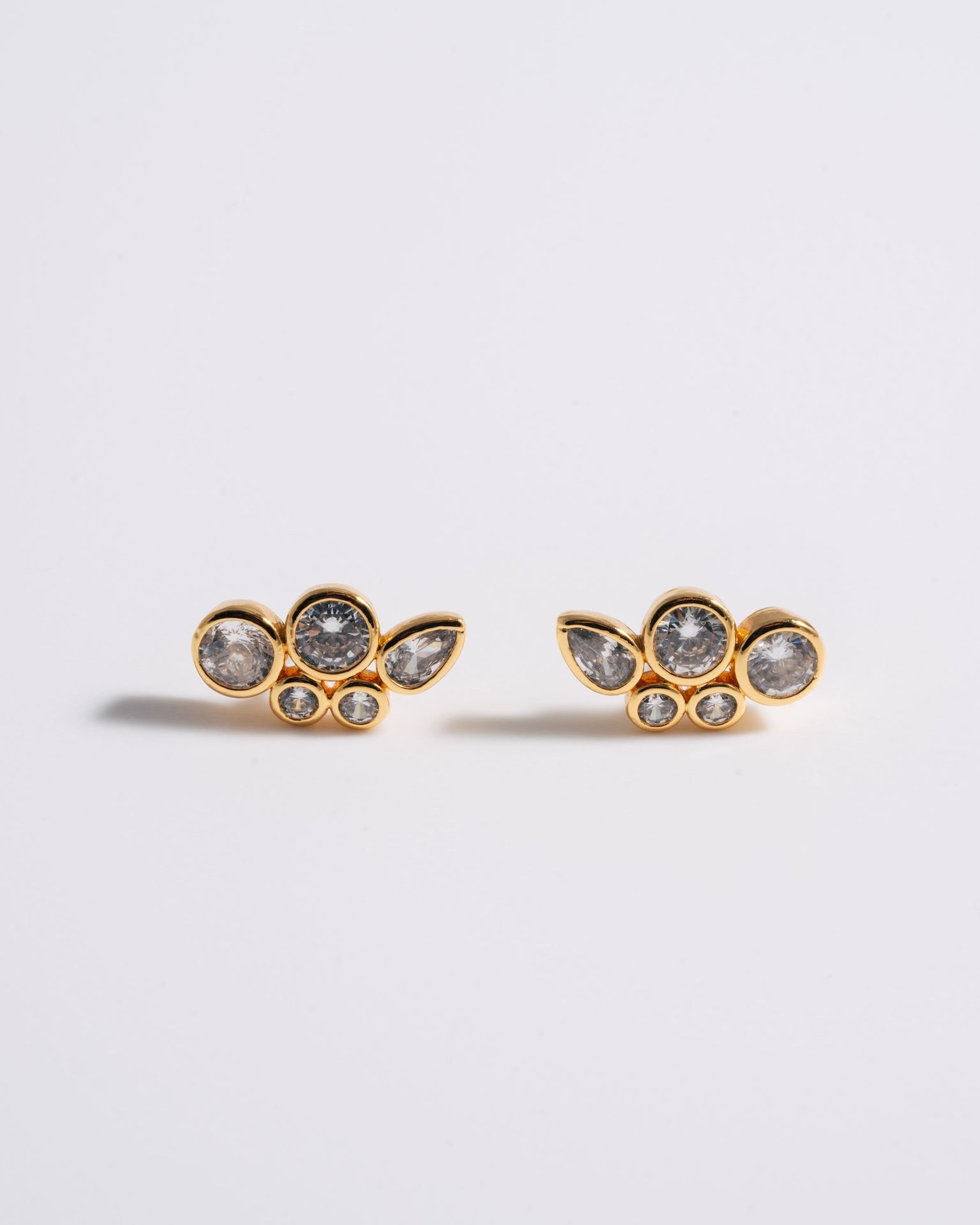 Multi Crystal Bezel Set Studs