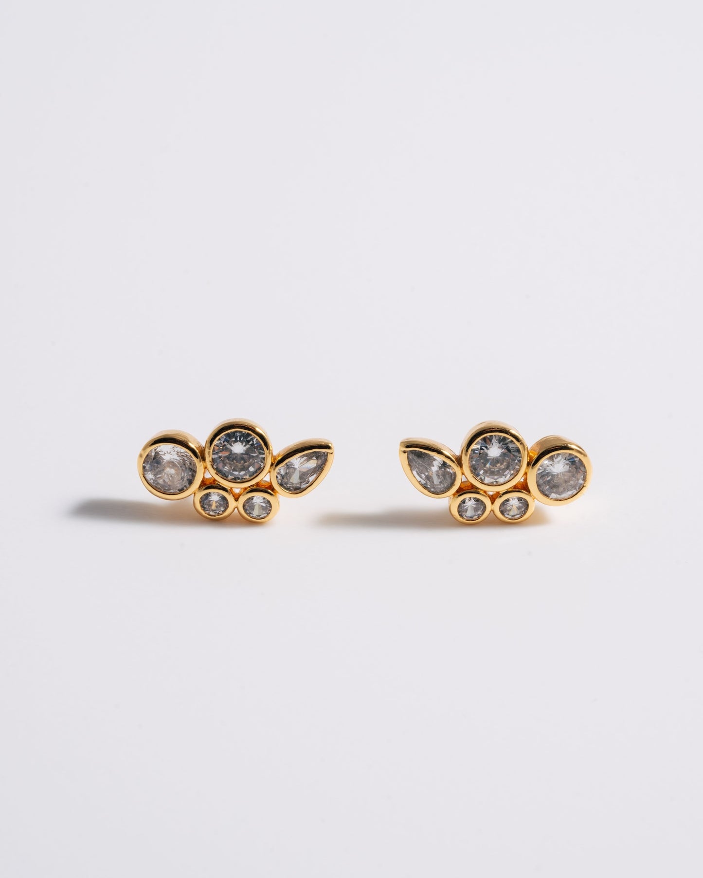 Multi Crystal Bezel Set Studs