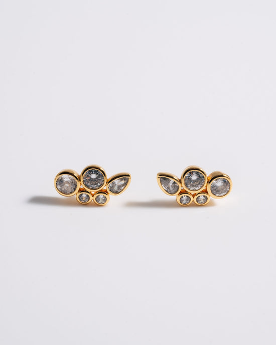 Multi Crystal Bezel Set Studs
