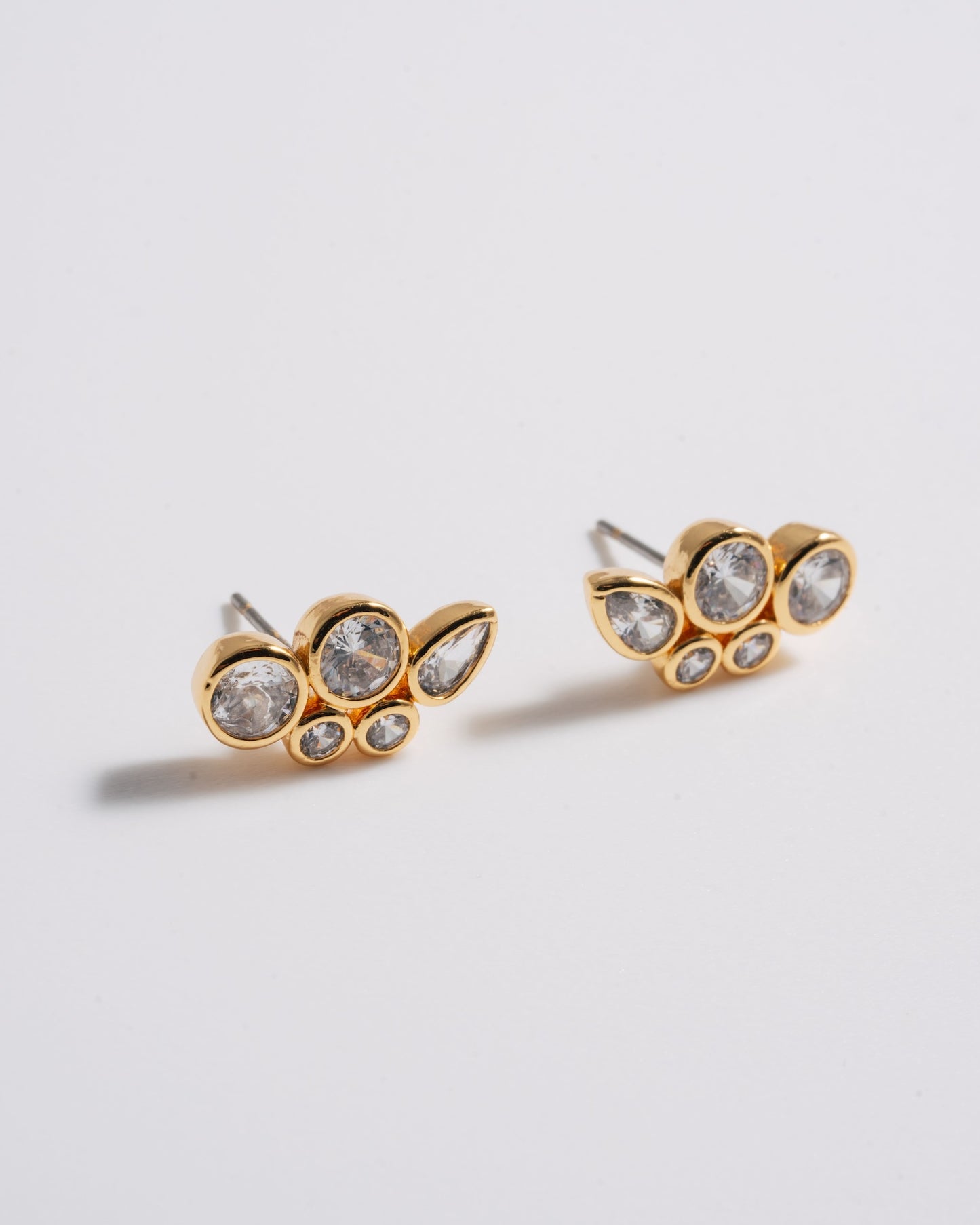 Multi Crystal Bezel Set Studs