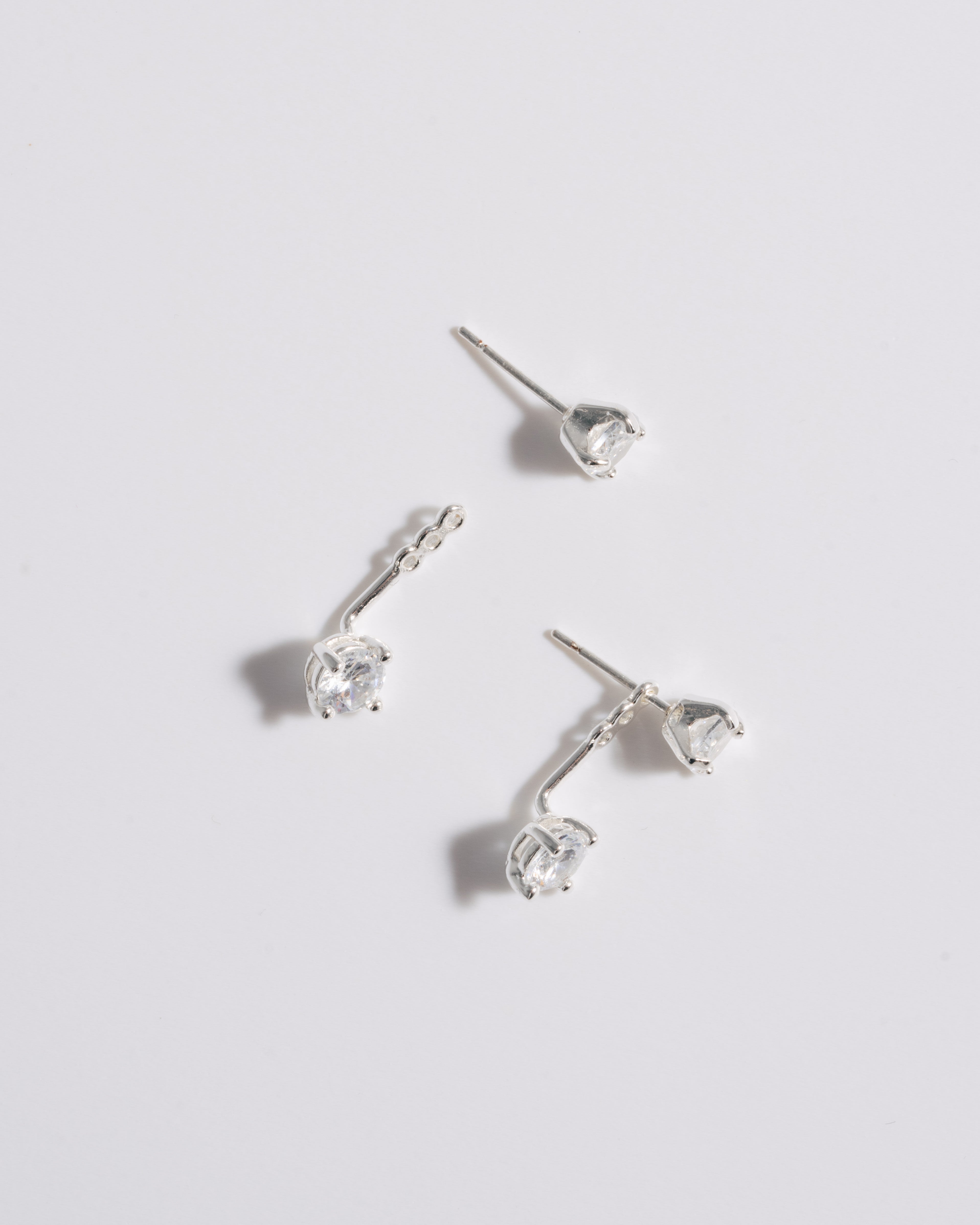 Mini Solitaire Ear Jacket - Silver