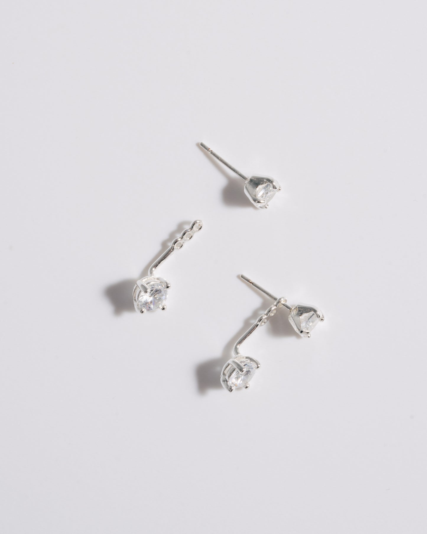 Mini Solitaire Ear Jacket - Silver