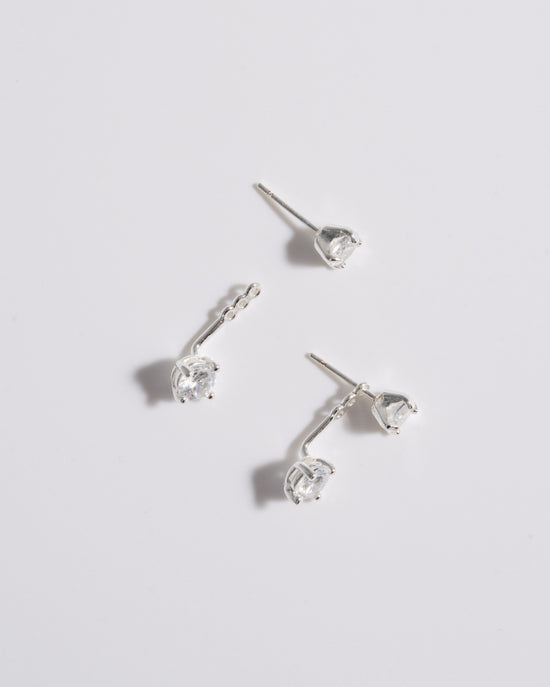 Mini Solitaire Ear Jacket - Silver