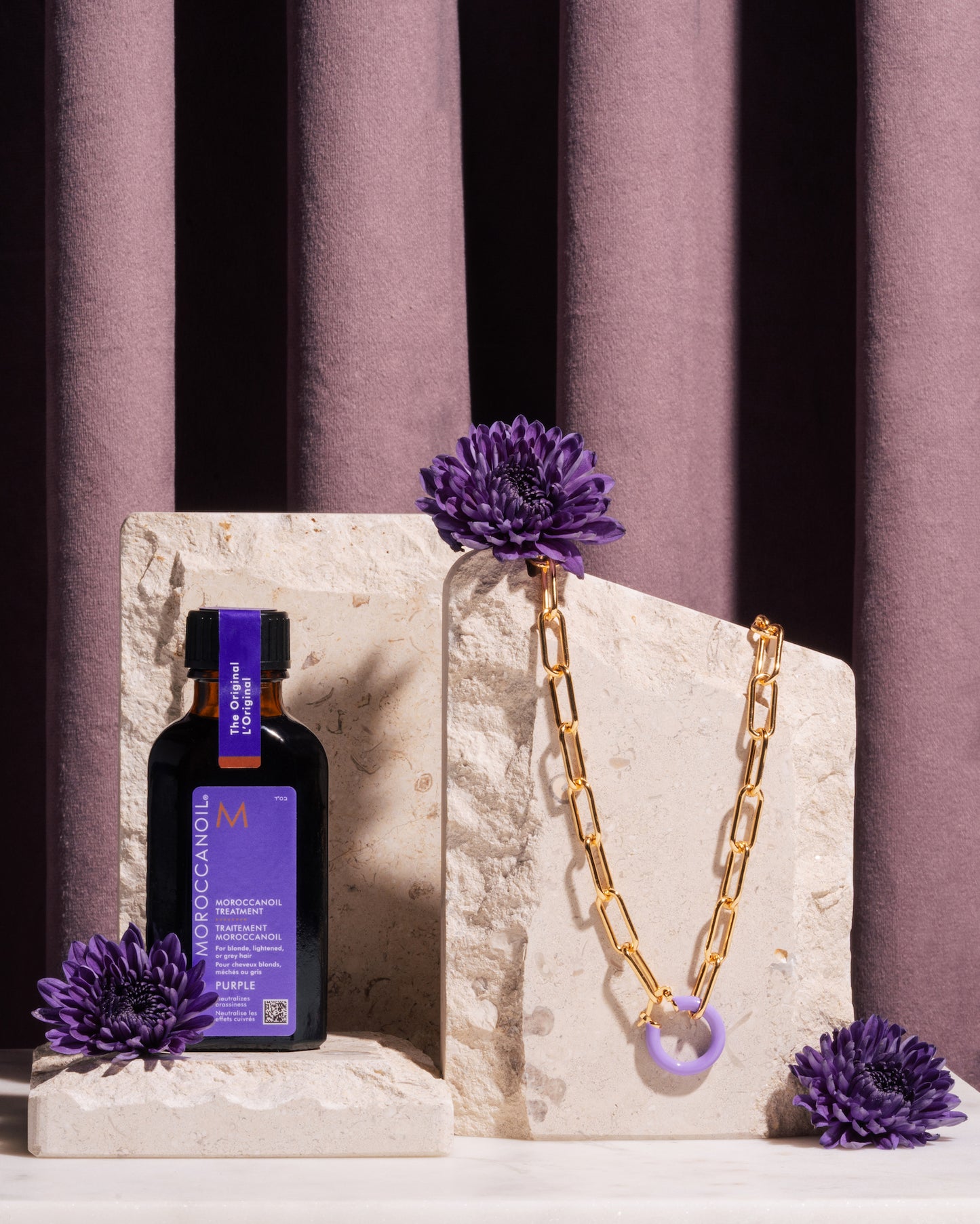 Lev Necklace with Lilac Clasp