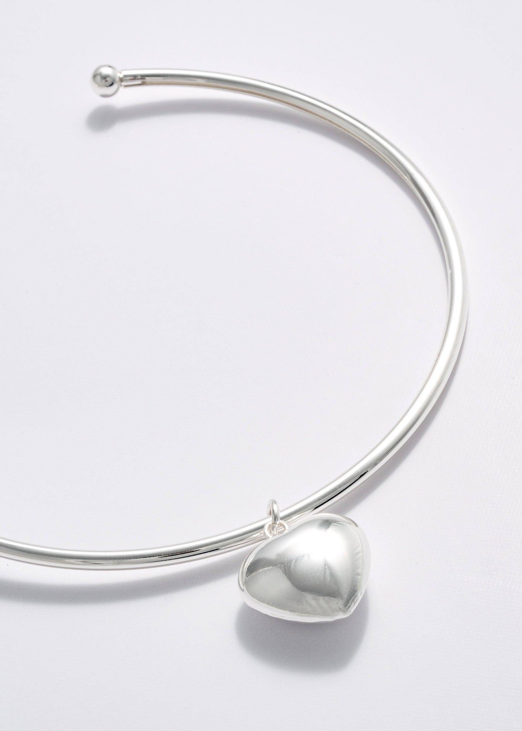 Breloque coeur à bulles - argent