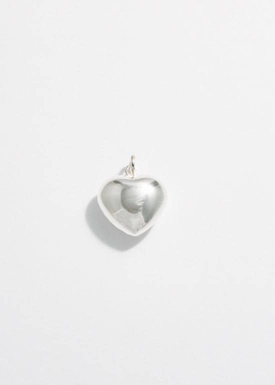 Breloque coeur à bulles - argent