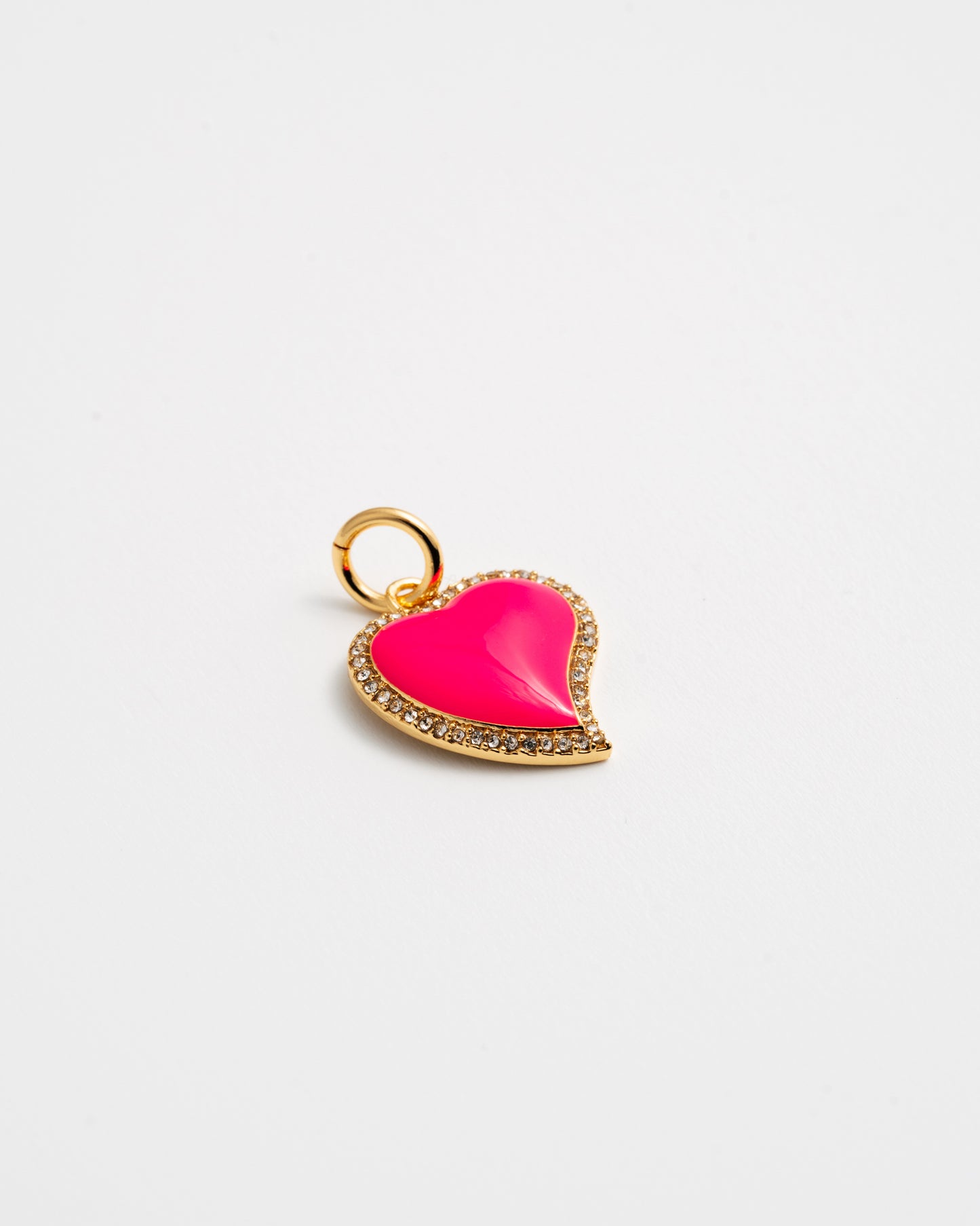 Breloque coeur fuchsia