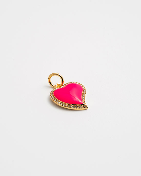 Breloque coeur fuchsia