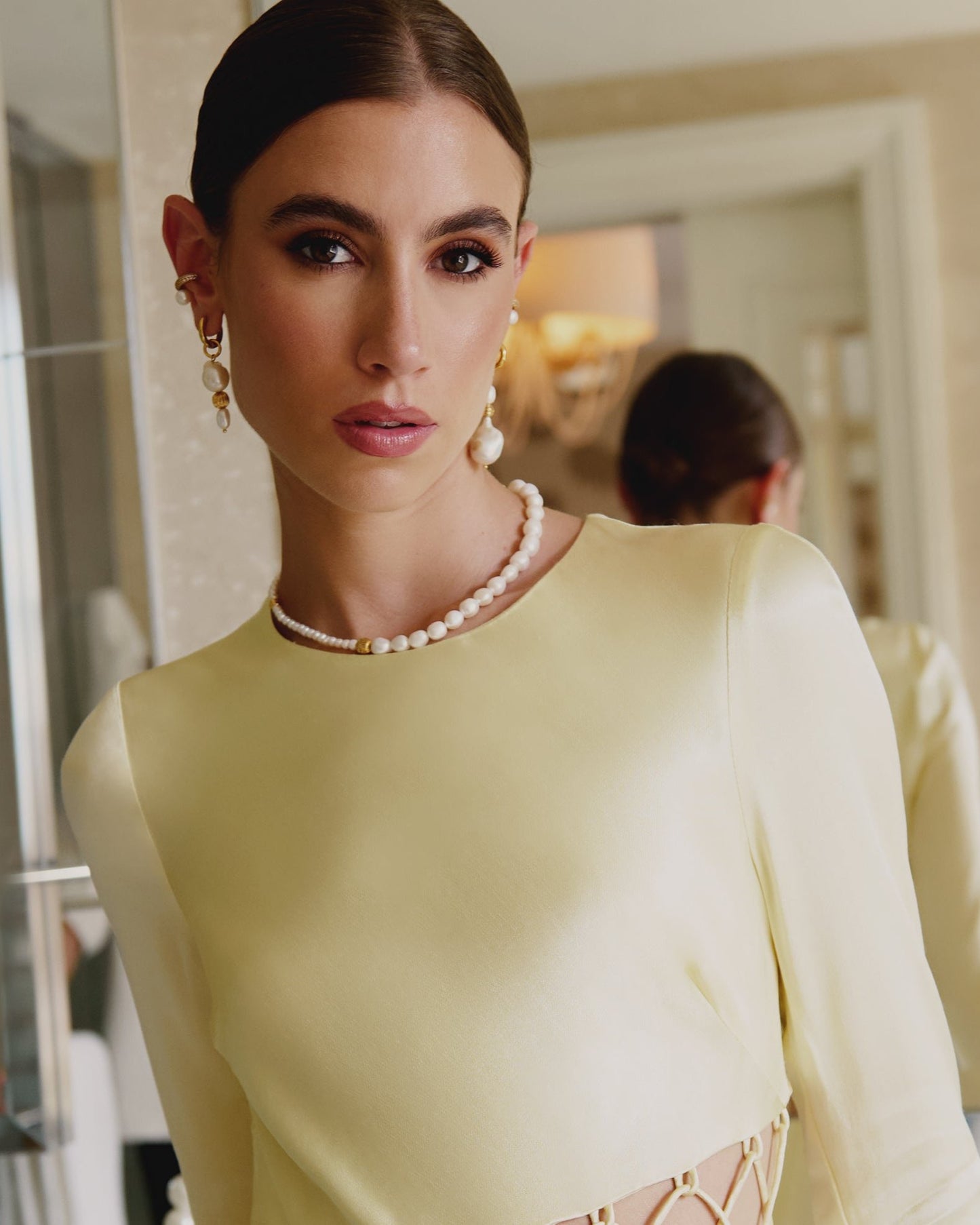 Golden Pearl Earrings