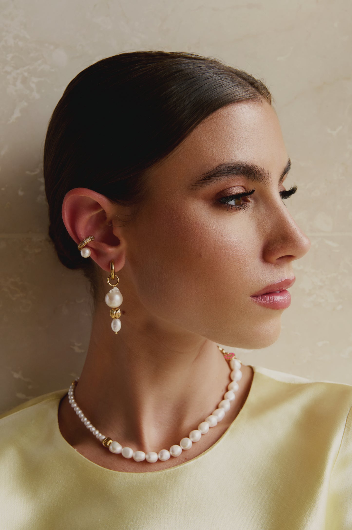 Golden Pearl Earrings