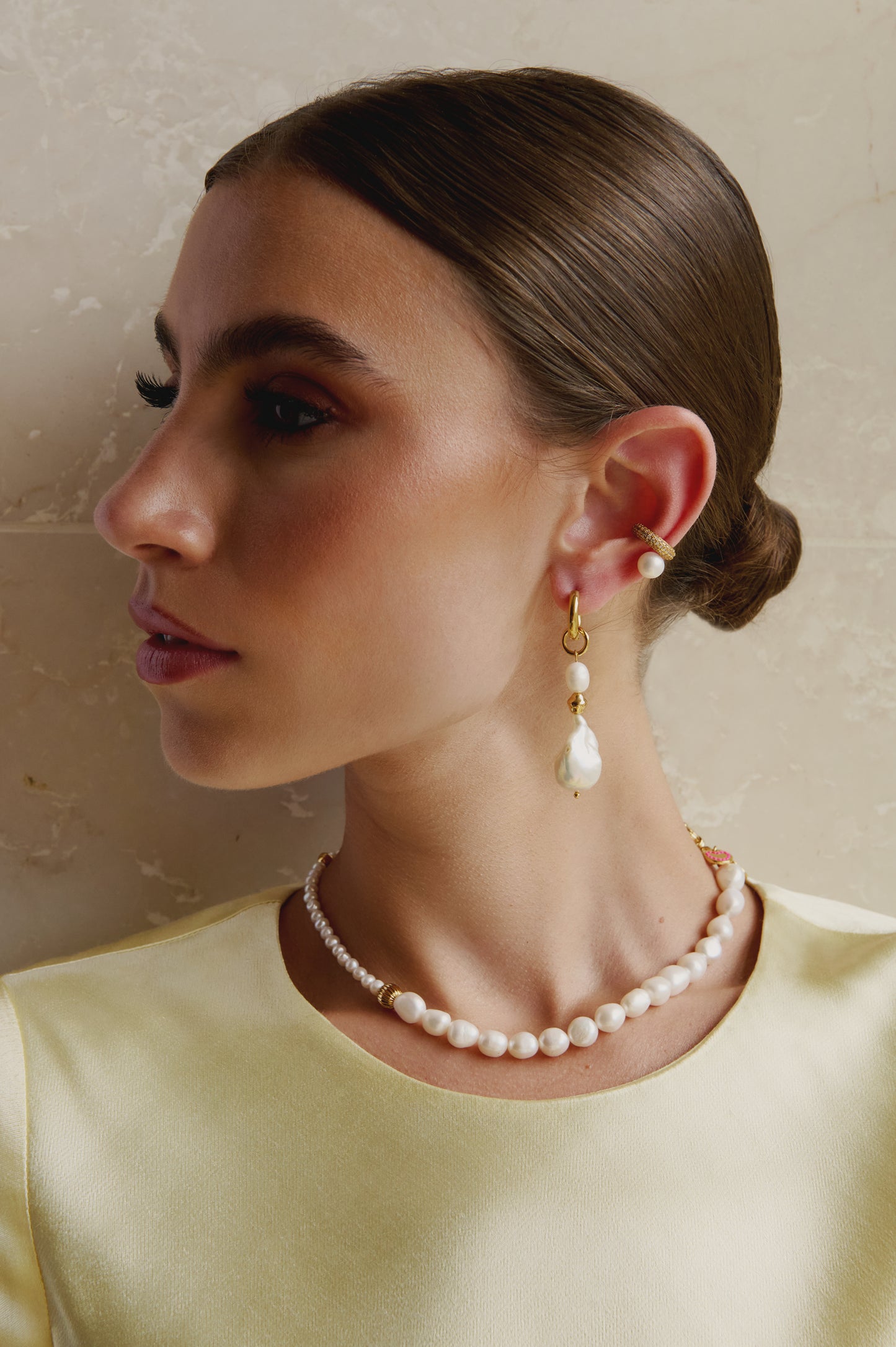 Golden Pearl Earrings