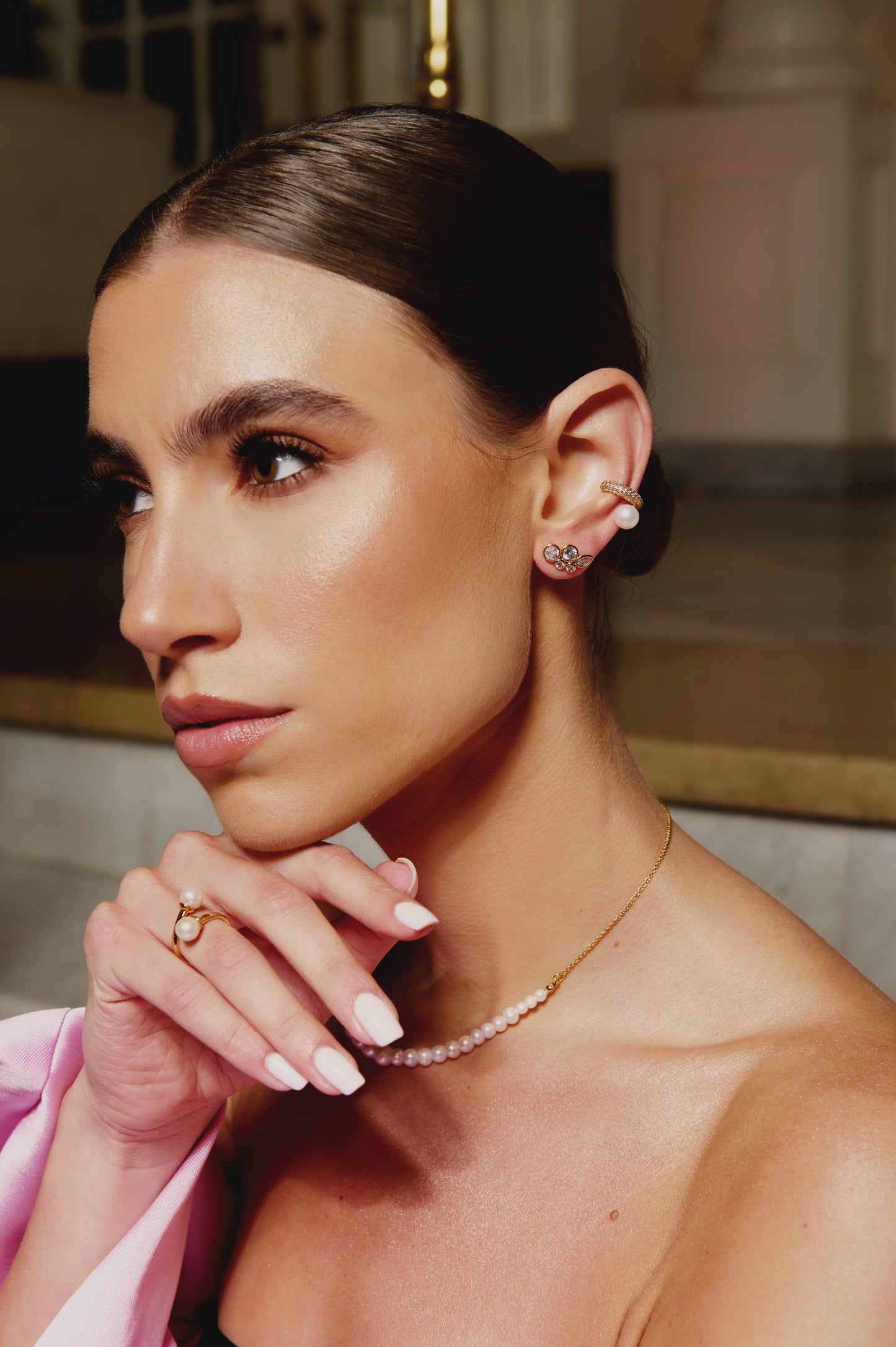Multi Crystal Bezel Set Studs