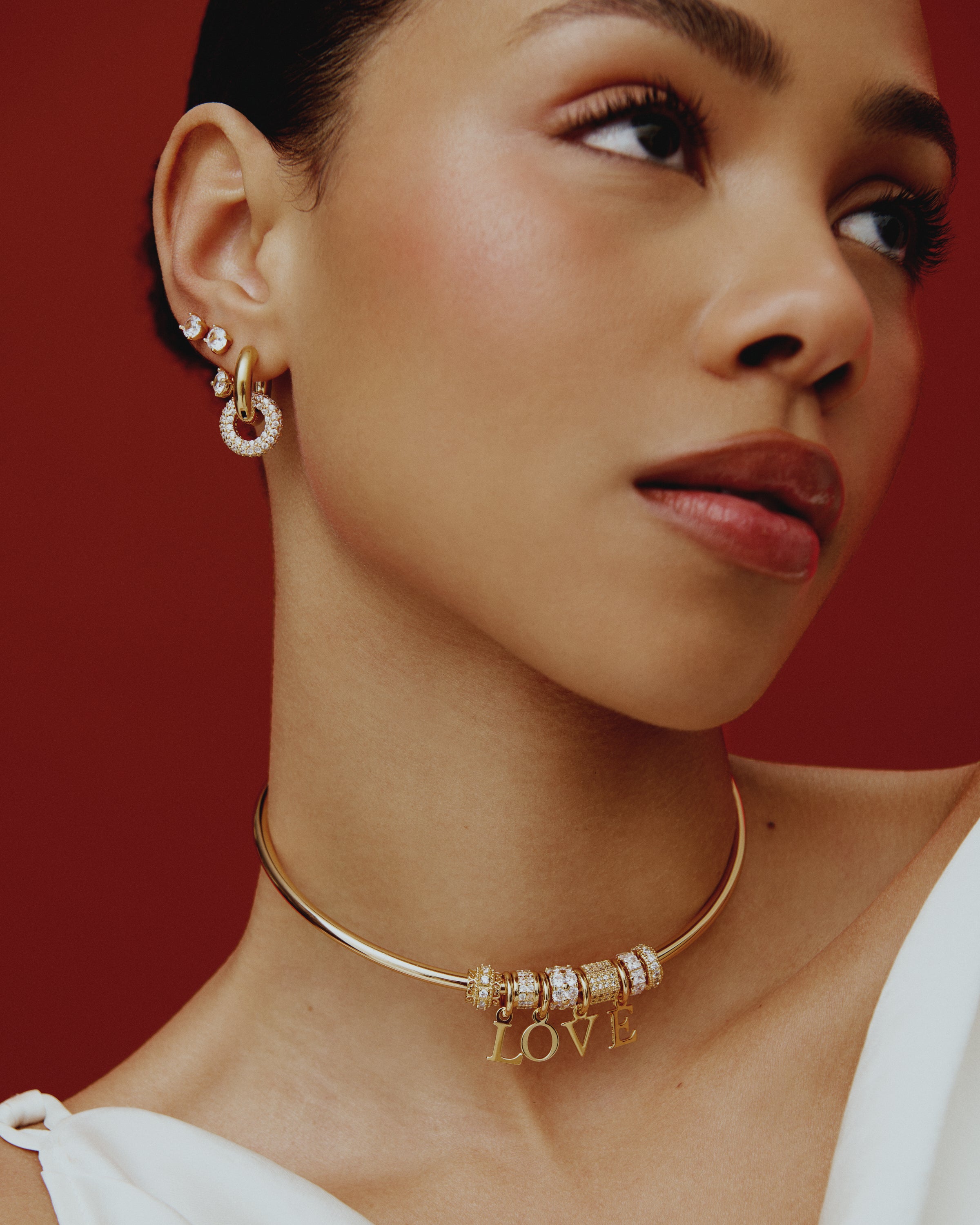 Pavé Bead Charm Set - Gold