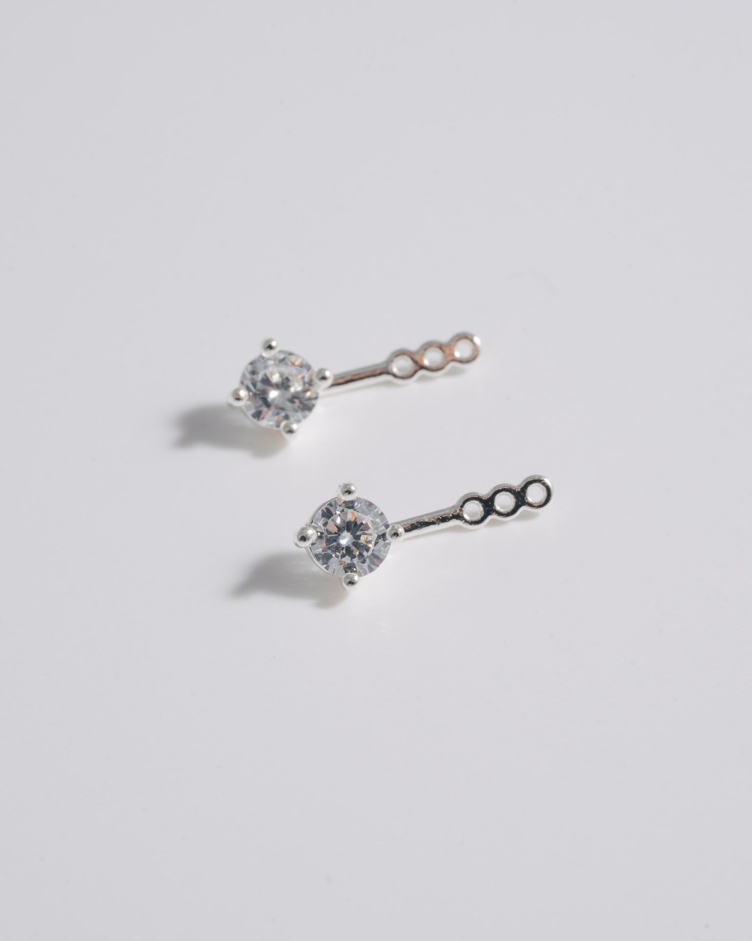 Mini Solitaire Ear Jacket - Silver