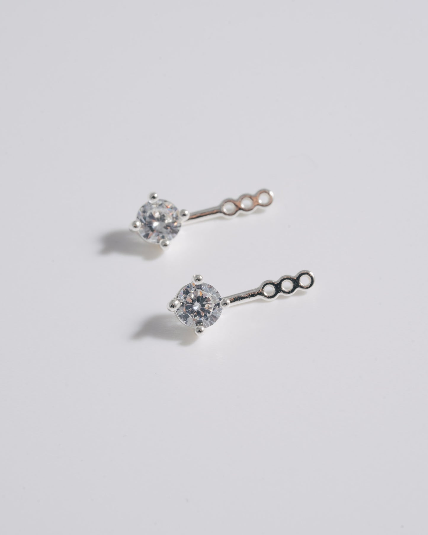 Mini Solitaire Ear Jacket - Silver