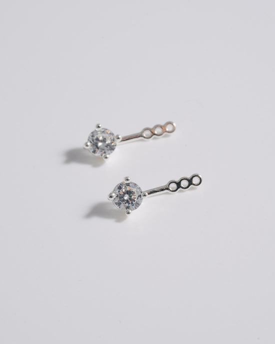 Mini Solitaire Ear Jacket - Silver