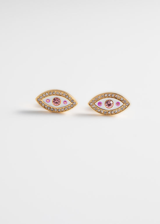 Evil Eye Stud Earrings - Gold