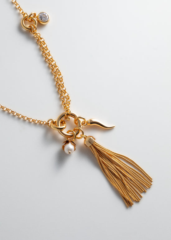 Single Tassel Charm - Gold