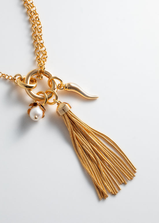 Single Tassel Charm - Gold
