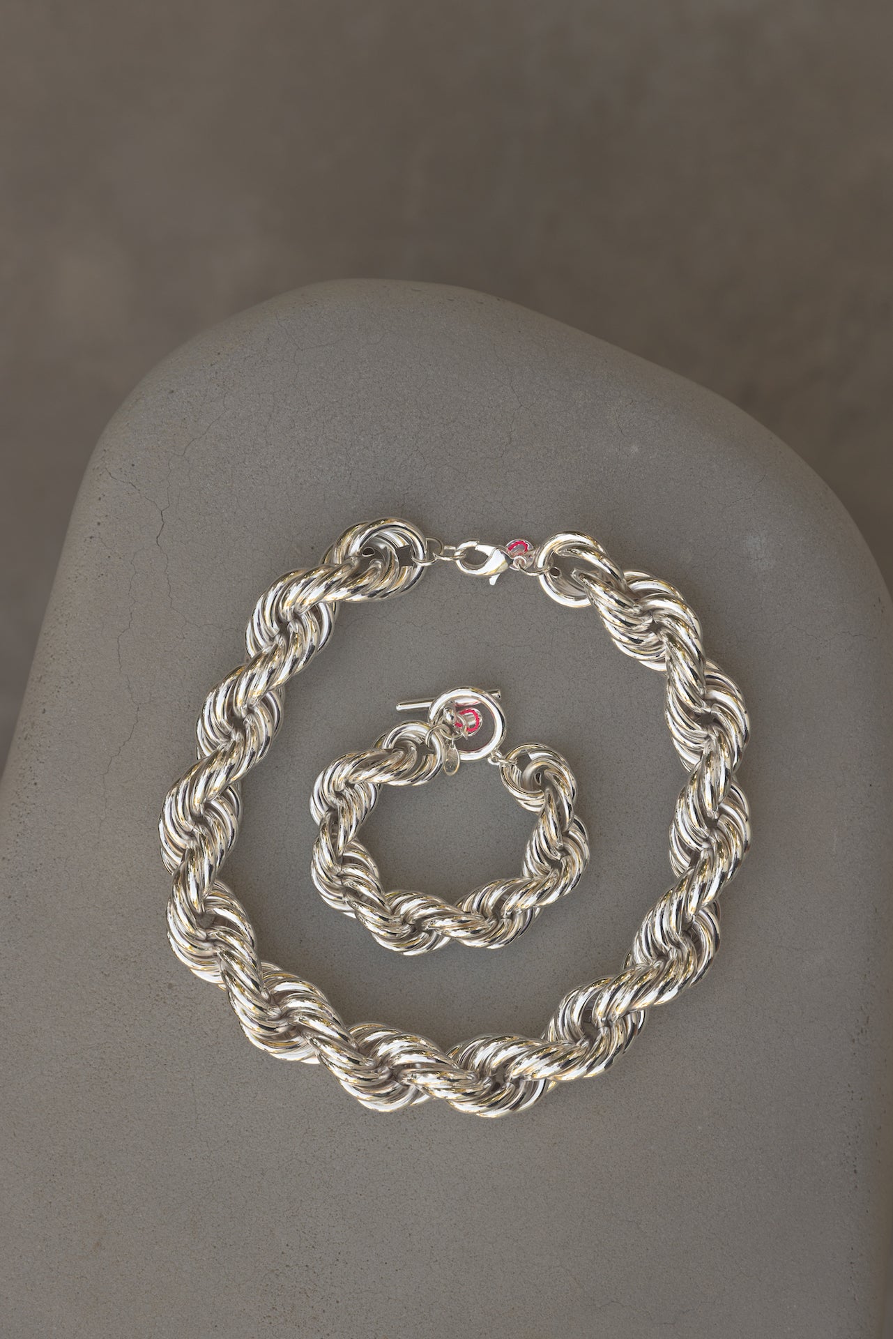 Bracelet Jumbo Roped in - Argent