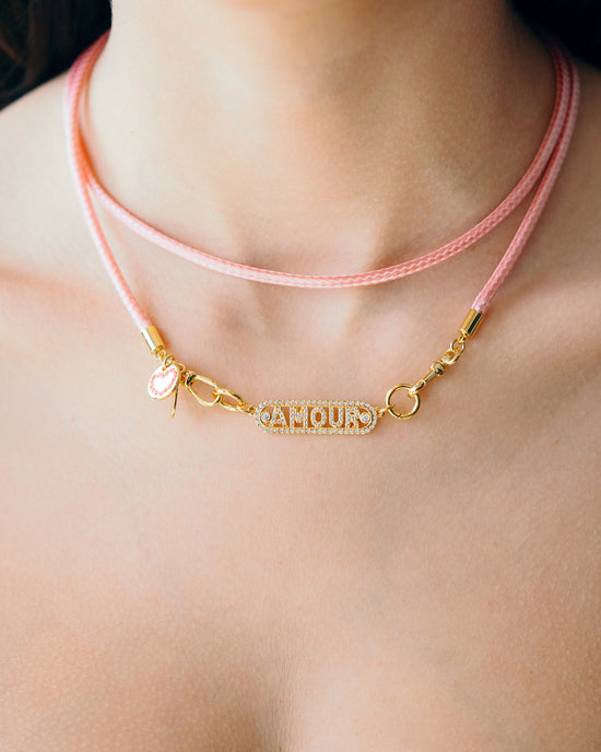 Load image into Gallery viewer, Pink Cord Necklace
