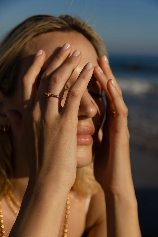 Pink & Green Ring
