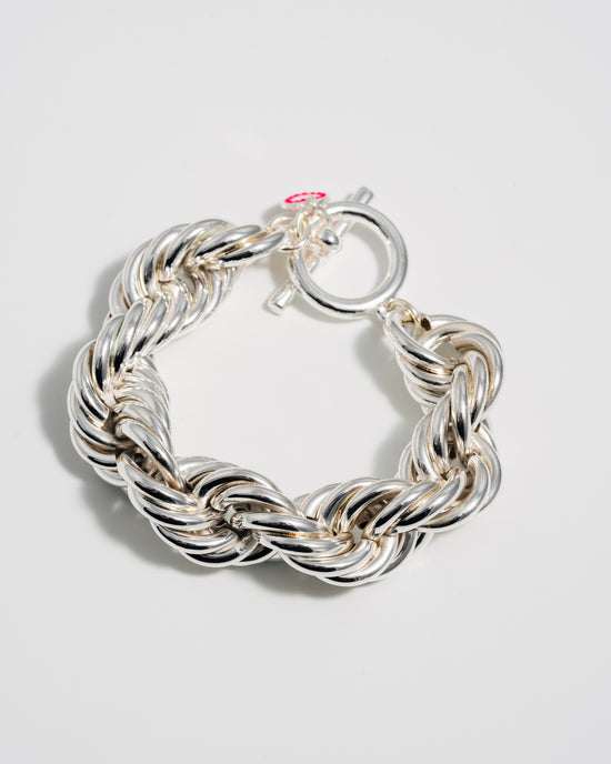 Roped in Jumbo  Bracelet - Silver