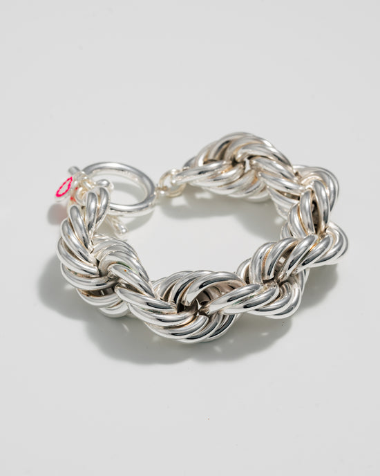 Roped in Jumbo  Bracelet - Silver