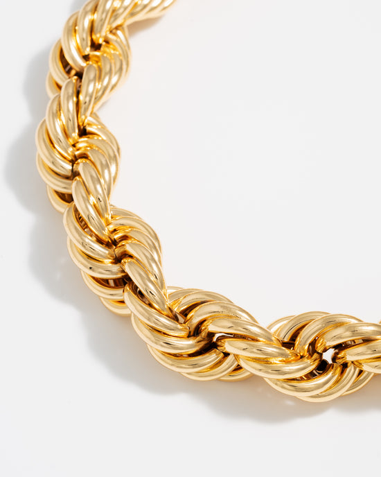 Roped in Jumbo  Necklace - Gold