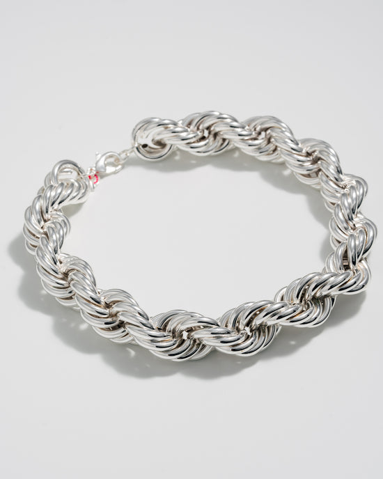 Roped in Jumbo  Necklace - Silver