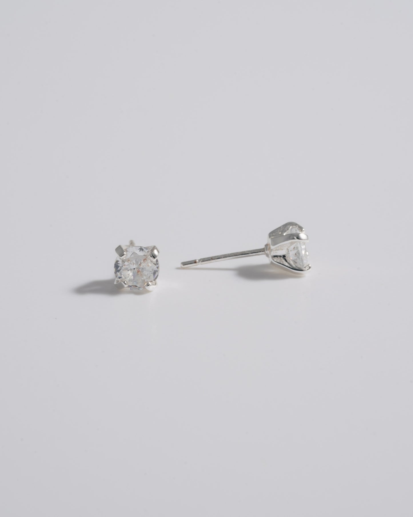 Solitaire Studs - Silver