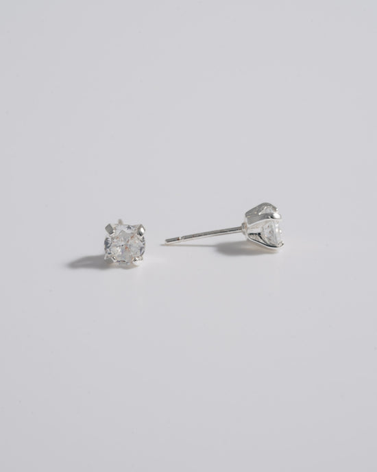 Solitaire Studs - Silver