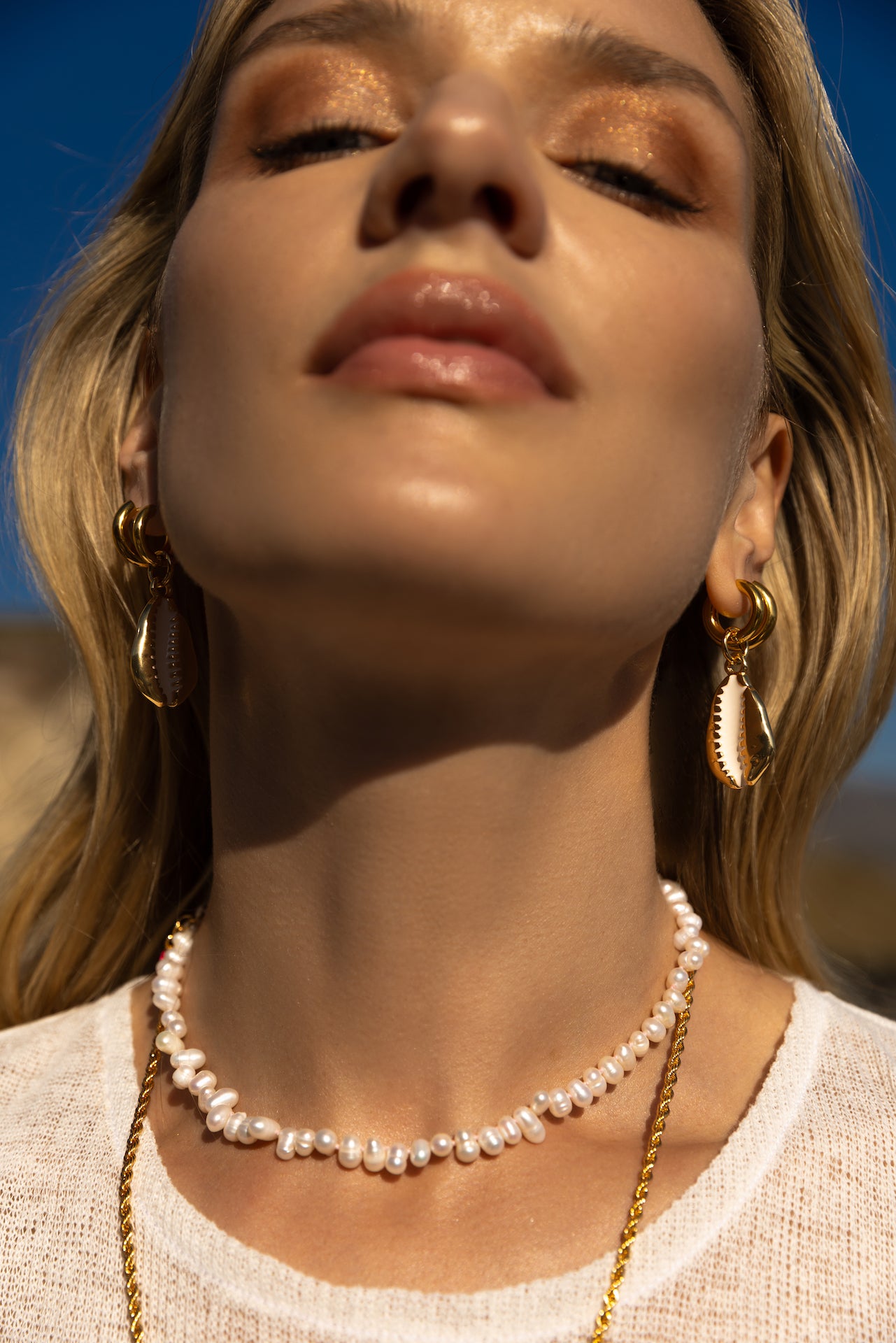 White Seashell Earrings