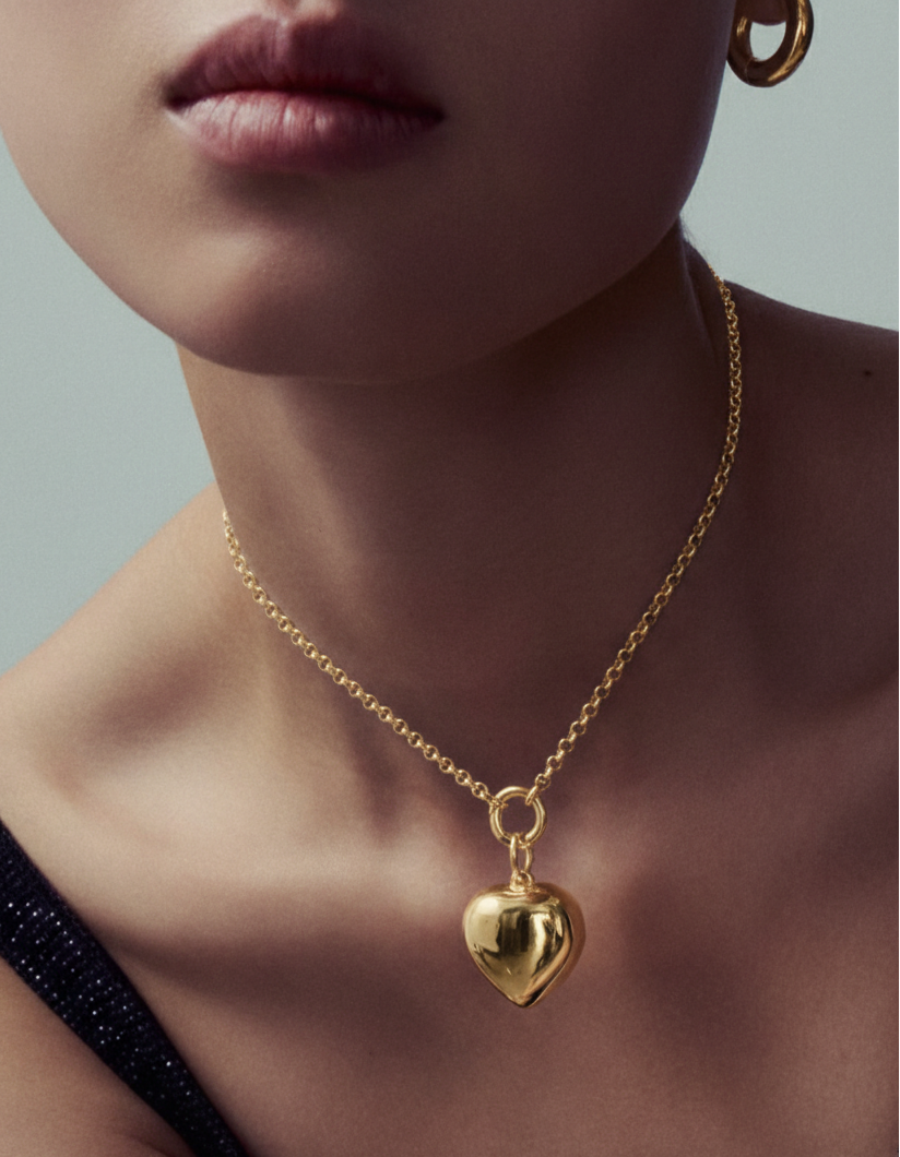 Bubble Heart Necklace - Gold