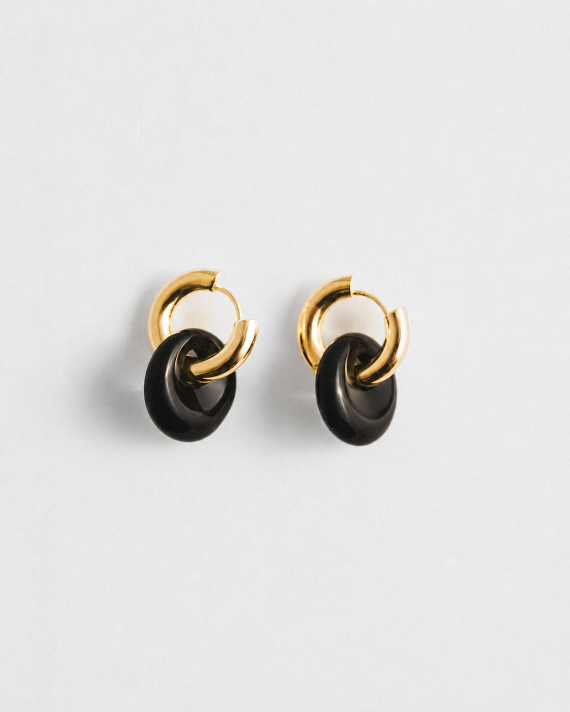 Onyx Doughnut Hoops - Gold