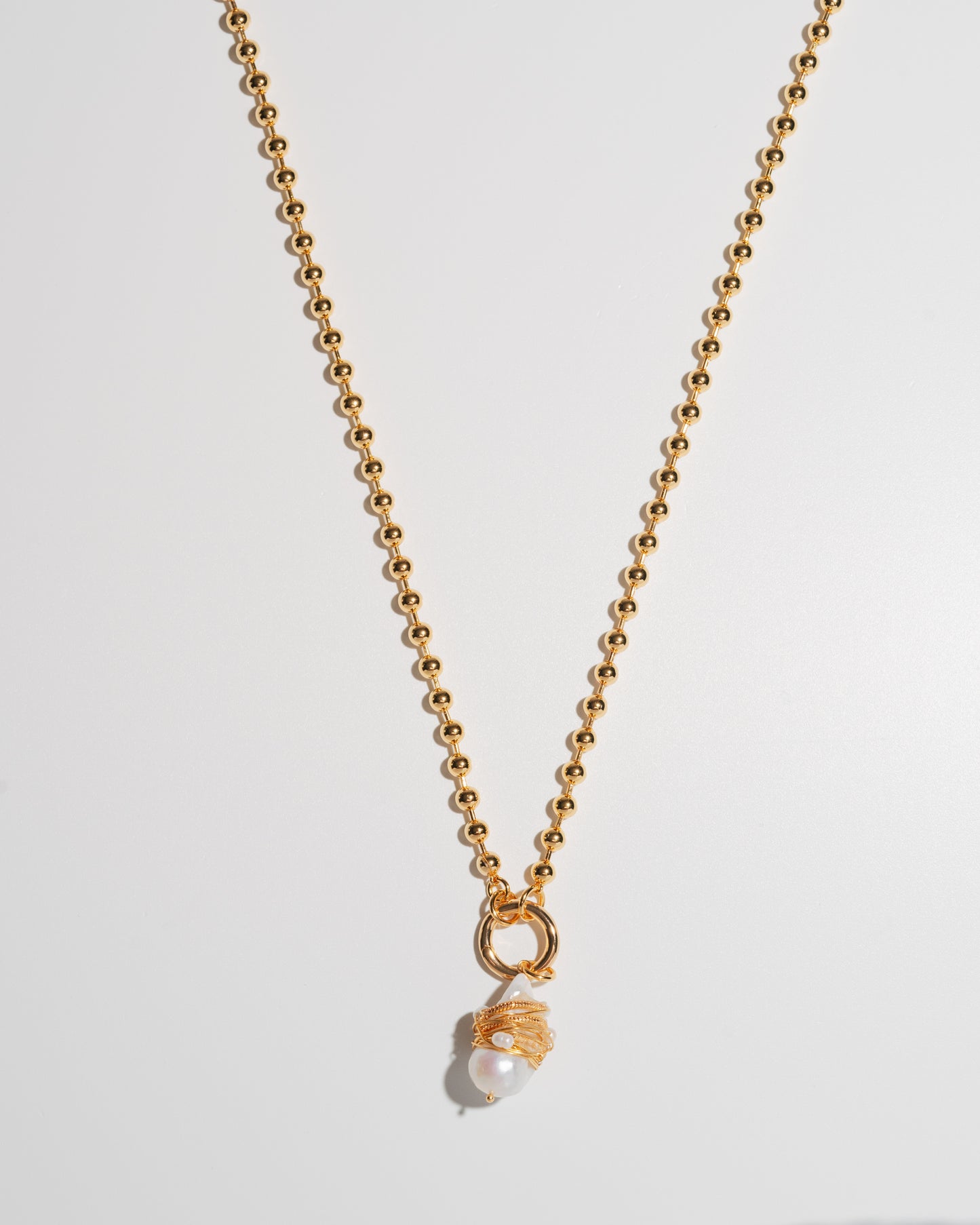 Long Snow Drop Necklace - Gold