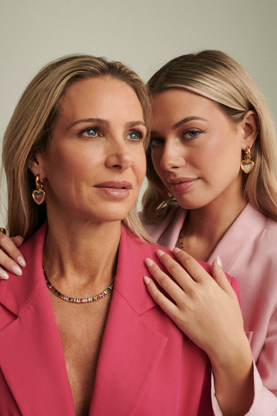 Boucles d'oreilles Coeur à Coeur - Rose