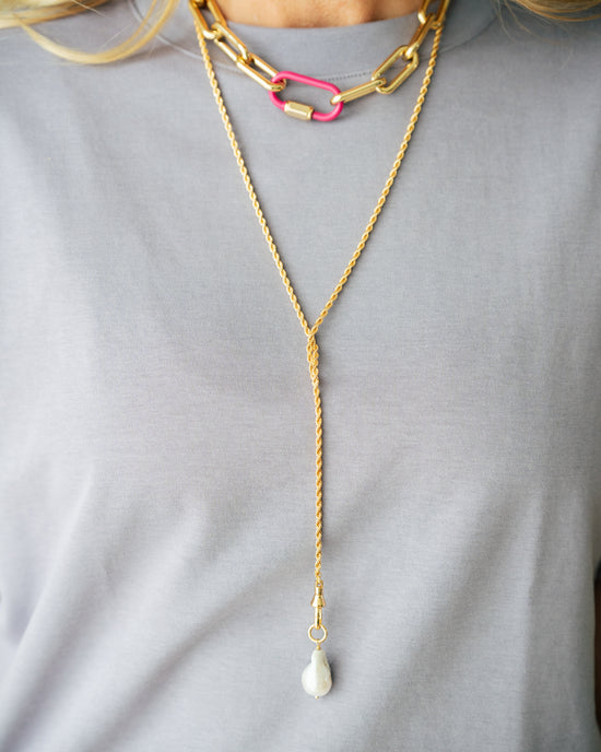 Neva Necklace with Pink Clasp
