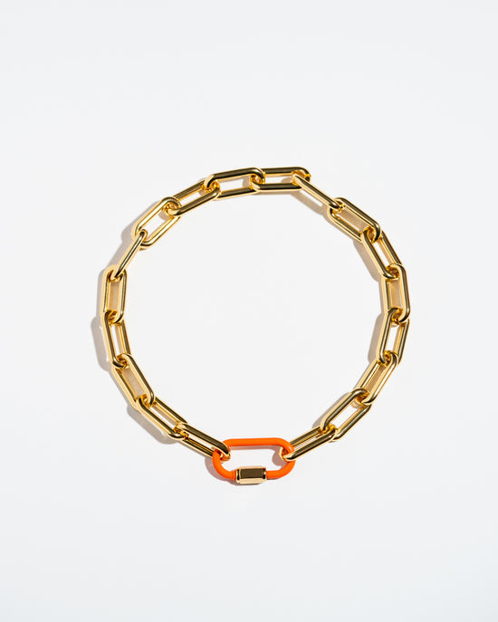 Load image into Gallery viewer, Neva Necklace with Orange Clasp
