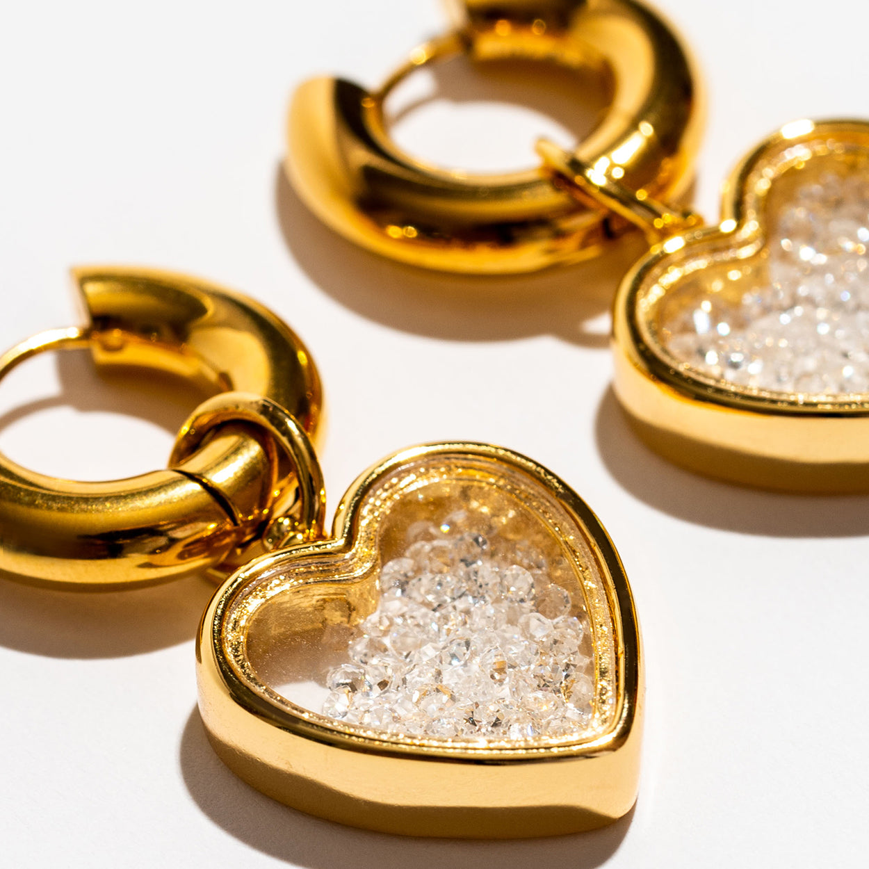 Boucles d'oreilles Coeur à Coeur - Blanc