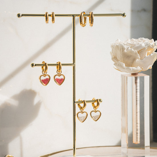 Boucles d'oreilles Coeur à Coeur - Blanc